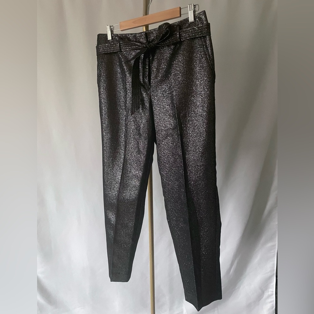LOFT Metallic Tie Waist Dress Pants 🖤🩶 - Picture 3 of 8